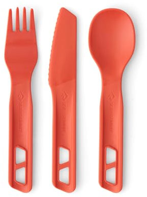 Sea to Summit Passage Camp Ménagère fourchette, cuillère et couteau Orange épicé