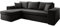 Luxusbetten24 Designer Sofa Denver mit Stauraum und Schlaffunktion | Bezug: Kunstleder | Farbe: Schwarz | Stellvariante: Links
