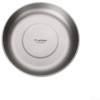 Ultraleichter Titan Camping Teller, Party Ultraleichte Outdoor Picknick Teller, Stapelbar Hitzebeständig tragbarer Geschirrteller mit Aufbewahrungstasche, für Reisen, Picknick, Wandern (500 ml)