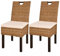 ARKEM Sillas de Comedor 2 Unidades ratán kubu Madera de Mango Sillas Salon Pack 2