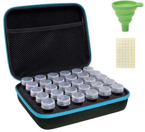 Saatgut Aufbewahrung, Samen Aufbewahrungsbox, Samen Organizer, Saatgut Box mit Etiketten Aufklebern und Trichter, Sortierbox für Gemüsesamen, Garten Samen, Fruchtkerne, Blumensamen (30 Fächer)