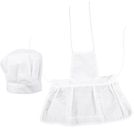 Hohopeti 1 Set Vestito Per Bambini Grembiule Senza Maniche Cucina Cappello Da Cucina Cucina Grembiule Da Forno Ragazza Grembiule Da Forno Carriera Gioco Di Ruolo Cappello Chef Costume