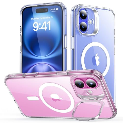 ESR for iPhone 16 Plus Case, Compatible with MagSafe, Military-Grade Protective Case, Built-In Stash Stand Phone Case, Scratch-Resistant Back Cover, Classic Series, Clear