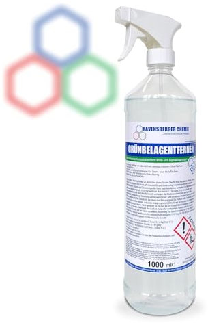 Grünbelagentferner Konzentrat 1 L – Moos- & Algenentferner für Terrasse, Dach, Fassade & Pflaster – wirkt auch gegen Rotalgen, selbsttätige Reinigung, hochwirksam & ergiebig