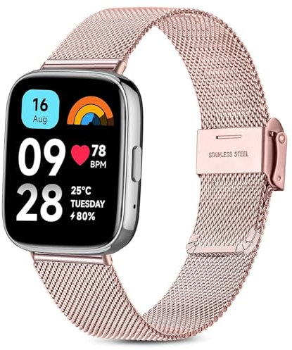 Issinlky Correa de metal para Xiaomi Redmi Watch 3 Active, Correa de acero inoxidable para Xiaomi Redmi Watch 3 Active Smart Watch