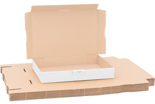 verpacking caja para maxi-cartas 32 x 22,5 x 5 cm embalaje de cartón blanco MB 4 Dimensiones interiores de 31,5 x 22 x 4,5 cm envío por correo paquete de cartón envío de libros 50 unidades