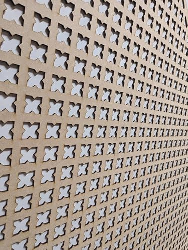 Wooden Oregon Style mesh Laser Cut Radiator Cover Grid 3mm Thick MDF Cross Pattern (KZ2), wall Dividing Panel Making cabinets mesh Size (1200mm x 620mm) Made in the UK (Unprimed raw MDF)