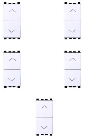 5x Pulsante doppio saliscendi, tapparelle, avvolgibili, Moduli bianchi, Compatibile Con Vimar Arke', frutti, interruttori, pulsanti, deviatori, sensori, Per Placche originali e compatibili