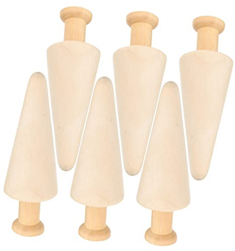 KONTONTY 6 Stück Selbstgemachte Bäume Modern Ornament Miniaturen Baum Dekorationen Unvollendet Rohlinge Basteln Malen Klein Mini-holzbäume Selber Machen Holzhandwerk Selber Machen Hölzern
