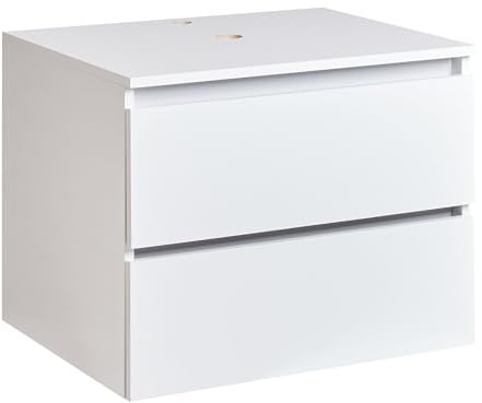 Hänge Waschbeckenunterschrank weiß 60x47 cm mit Schubladen modern Serra