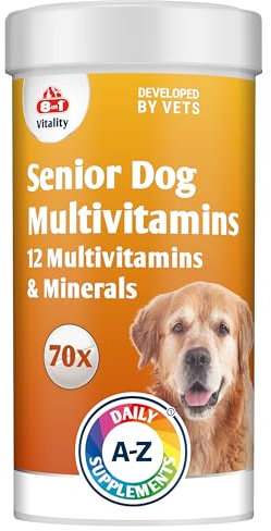 8in1 Multivitamin Tabletten Senior - zur Nahrungsergänzung bei älteren Hunden, 1 Dose (70 Tabletten)