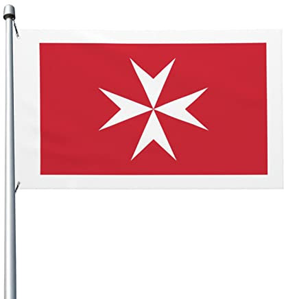 Drapeau Pavillon Civil De Malte Œillets En Laiton Dans Drapeau Pirate Décoration Drapeaux Pour Patio Decor Four Seasons 3X5Ft