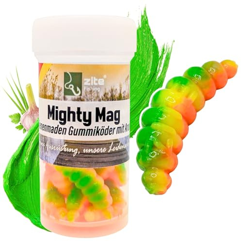 Zite Fishing Mighty Mag Mix 12 STK - Bienenmaden Imitat 2,8cm Forellenköder | Neuheiten – Gummiköder Forellen-Angeln - Phthalatfrei mit Aroma, Forellen Köder