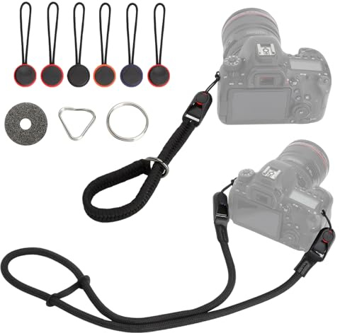 Kamera Handschlaufe und Kameragurt Set mit Schnellverschluss, robuster Kletterseil-Kameragurt und Ultra-Leicht Paracord-Band, als kamera schultergurt oder camera strap für DSLR und spiegellose Kamera