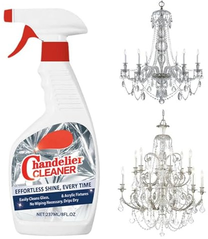 237ml Chandelier Cleaner Drip Dry Spray,Chandelier Cleaner Spray No Wipe,Glass Clea-Ner,Window Clea-Ner Spr-Ay,No Wipe Away Dust Remover Spr-Ay For Cha-Ndelier,Fast Clean Finish On Glass And Crystal