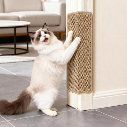 ENONCI Klösmatta av sisal, klösmatta för katter, med självhäftande tejp, klösmatta för att skydda väggen, 50 × 20 cm