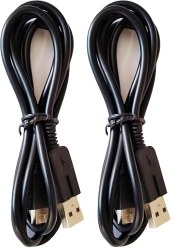 TRIXES Cavo di sincronizzazione e ricarica USB nero per PS Vita, 1 M, ideale per la sostituzione o come scorta. (Confezione da 2)