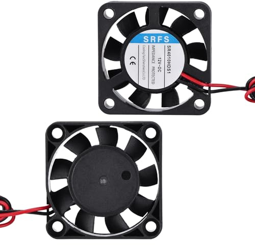 sourcing map 4010 Fan 40mm x 10mm 1-3/5 Inch 24V Small Plastic Cooling Fan 2 Pin for Computer PC Case CPU Heatsink 3D Printer Desktop Cooling Router Server(2 PCS)