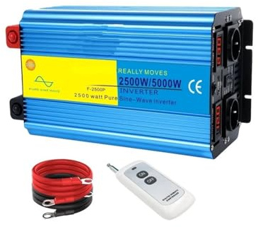 Power Onduleur Onde Sinusoïdale pour DC12V À AC220V 230V 7kW/6kW/5kW Onduleur Panneau Solaire Inverseur Télécommande 50Hz/60Hz Commutateur Automatique Convertisseur(24V-220V-5000W Peak)