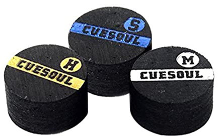CUESOUL 3 Stück 10 mm 6-Layer Pigskin Snooker Queue Spitzen (Multi)