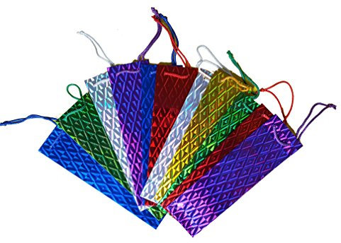 12 x Assorted Large Holographic Wine Bag Bottle Holder Carrier Gift Bags