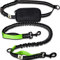 Laisse de jogging – Laisse pour chiens réfléchissante et élastique de 120 cm (extensible jusqu’à 200 cm), avec ceinture abdominale en nylon anti-déchirures et sac de taille réglable – Idéale pour vos séances de jogging, de marche ou pour vos randonnées mains-libres