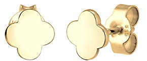 Elli PREMIUM Ohrringe Damen Ohrstecker Kleeblatt Glücksbringer in 585 Gelbgold
