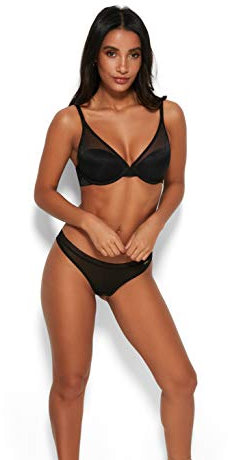 Gossard Women's Glossies Thong, Black, Large