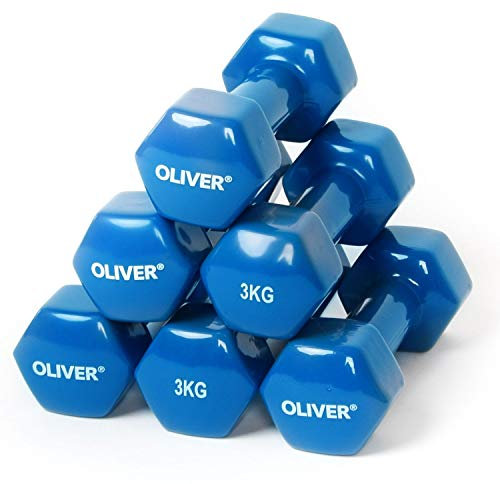 OLIVER Kurzhantelpaar 3er Kombi 3kg Gewichte Kraft Training Vinylummantelung