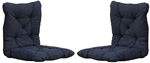 Ambientehome Sitzkissen Auflage Sitzpolster, 98 x 50 x 8 cm, 2er Set, dunkelgrau, 50 Prozent Baumwolle 50 Prozent Polyester