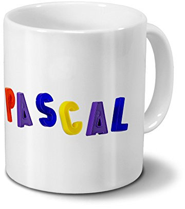 printplanet Tasse mit Namen Pascal - Motiv Magnetbuchstaben - Becher, Kaffeetasse, Kaffeebecher, Mug - Weiß