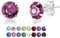 DTPSilver - Damen Ohrringe 925 Sterling Silber mit Kristallen von Swarovski® Elements 6 mm Runde Ohrstecker - Farbe : Amethyst