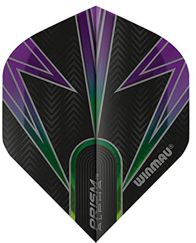 WINMAU Prism Alpha Black & Purple Extra Dicke Dart Flights - 1 Sätze pro Packung (3 Flights insgesamt)