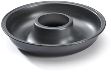 De Buyer - Moule à Savarin en acier antiadhésif - Diamètre 26,5 cm, hauteur 5,2 cm -, Noir