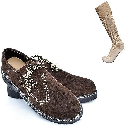 ATTONO Zapatos tradicionales de piel para hombre, marrón, 42 EU