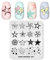 Nail Stamping Druckplatte Modell Bild Platte Stempel Schaber Stern Pentagramm Muster Nail Art Dekoration DIY Druck Maniküre Design