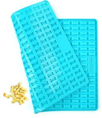 Collory® Mini Knochen (2cm) Silikon Backmatte, Backform für mini DIY Hundekekse und Leckerlis, Knochenbackform, Pralinenform, Antihaftend und Lebensmittelecht (BPA-Frei)