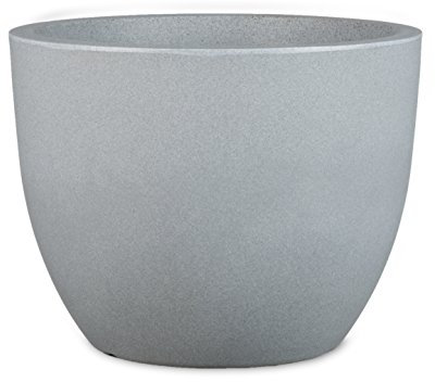Scheurich Firenze 50, Pflanzgefäß/Blumentopf/Pflanzkübel, rund, Farbe: Stony Grey, hergestellt mit recyceltem Kunststoff, 10 Jahre Garantie, für den Außenbereich