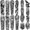 Tatouages ​​Temporaires Imperméables Bras Complet 8 Feuilles et demi-bras Faux Tatouages ​​8 feuilles, Autocollants de Tatouage Extra-larges pour Hommes et Femmes ou Adultes (58X18cm)