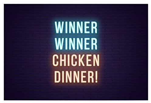 artboxONE Poster 150x100 cm Typografie Chicken Dinner hochwertiger Design Kunstdruck - Bild winner dinner essen