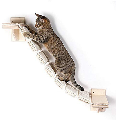 PJDDP Kletterleiter Zur Wandbefestigung, Katzen Kletterwand Katze Barsch Aktivitätszentren Katzen Wandpark Haustier Spiel Möbel Langlebige Katze Stepper Regal Holz Katze Wandmontage Möbel