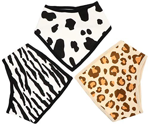SOIMISS 3 Stück Unisex Baby Bandana Sabber Lätzchen Baumwolle Baby Speicheltuch für Neugeborene Dreieck Schal Fütterung Speicheltücher (Kühe Leopard Zebramuster)