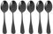 Bopfimer Black Teaspoons, Steel Cake Spoons, Scoop for Ice Cream, Small Dessert Spoons, 6