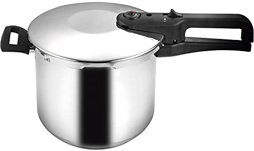 Magefesa - Magestar olla a presión super rapida de 8 Litros, fabricada en acero inoxidable, apta para todo tipo de cocinas, incluido induccion, sensor de presión, 5 sistemas de seguridad, express