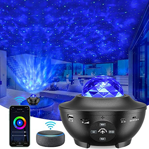 ARTINABS Projecteur Ciel Etoile, Projecteur Galaxie Led Planetarium Projecteur Lamp, Projecteur Galaxie Veilleuse Enfant avec ContrôLe Vocal/Bluetooth, Lampe Projecteur Led éToile pour Enfant (Noir)