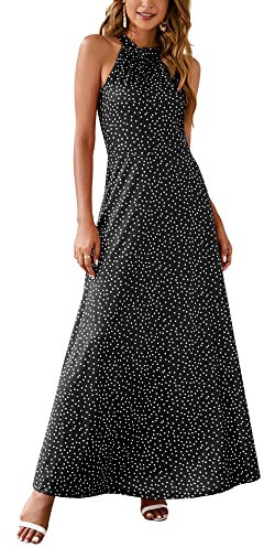 STYLEWORD Robe Longue d'été Tendance pour Femme, Robe Longue pour invitées de Mariage, Plage, Dos Nu, Floral 37, Taille M