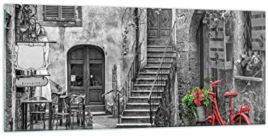 Bilder auf Glas 120x50cm Wandbild Glasdruck Architektur Schwarz-Weiß - 4410