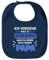 MoonWorks® Baby Lätzchen groß bedruckt mit Spruch Ich versuche mich zu benehmen witzige Sprüche Babylatz Jungen navy unisize