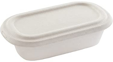 Lot de 500 coupelles à salière en bagasse 900 ml avec couvercle