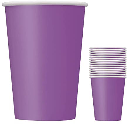 WedDecor Lot de 14 gobelets jetables en Carton de 266 ML, Parfaits pour Servir des Boissons Chaudes ou Froides, Une fête prénatale, Un Pique-Nique, Un Mariage et des événements de Noël, Violet foncé